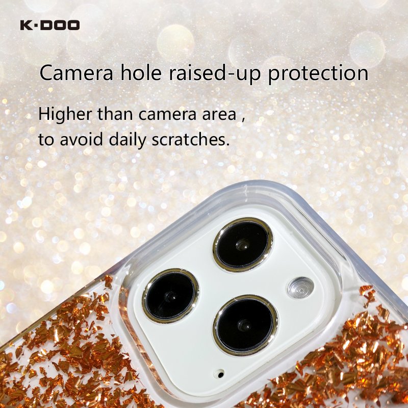 K-Doo Flash foil papers shining blingbling mobile phone case protective shockproof clear for iphone12/12mini/12pro/12promax