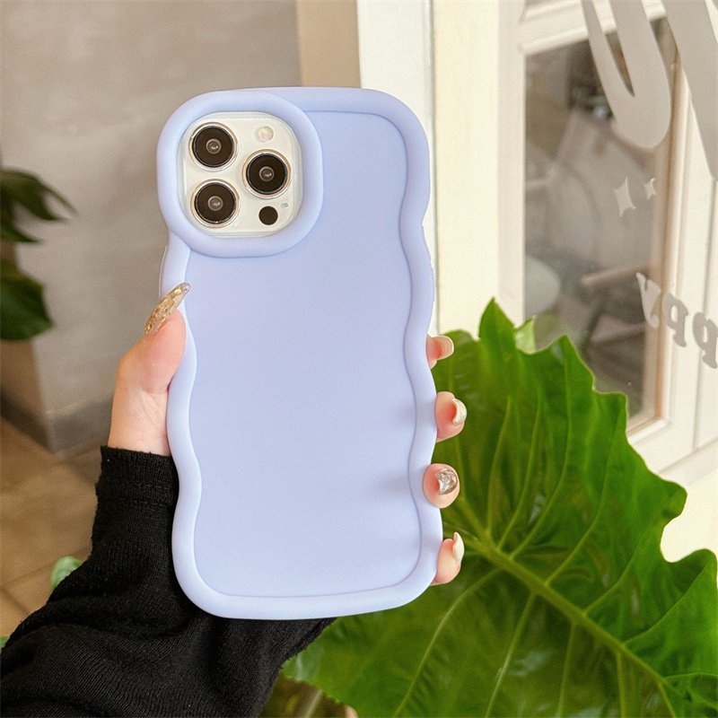 Candy Color Wavy Phone Case For iPhone 15 Pro Max 14 13 12 11 Xs Xr Shockproof Soft TPU Silicone Mobile Back Cover
