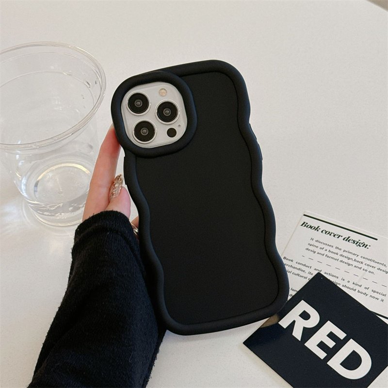 Candy Color Wavy Phone Case For iPhone 15 Pro Max 14 13 12 11 Xs Xr Shockproof Soft TPU Silicone Mobile Back Cover