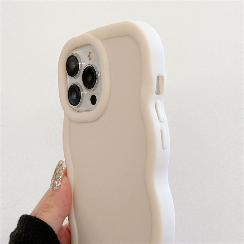 Candy Color Wavy Phone Case For iPhone 15 Pro Max 14 13 12 11 Xs Xr Shockproof Soft TPU Silicone Mobile Back Cover