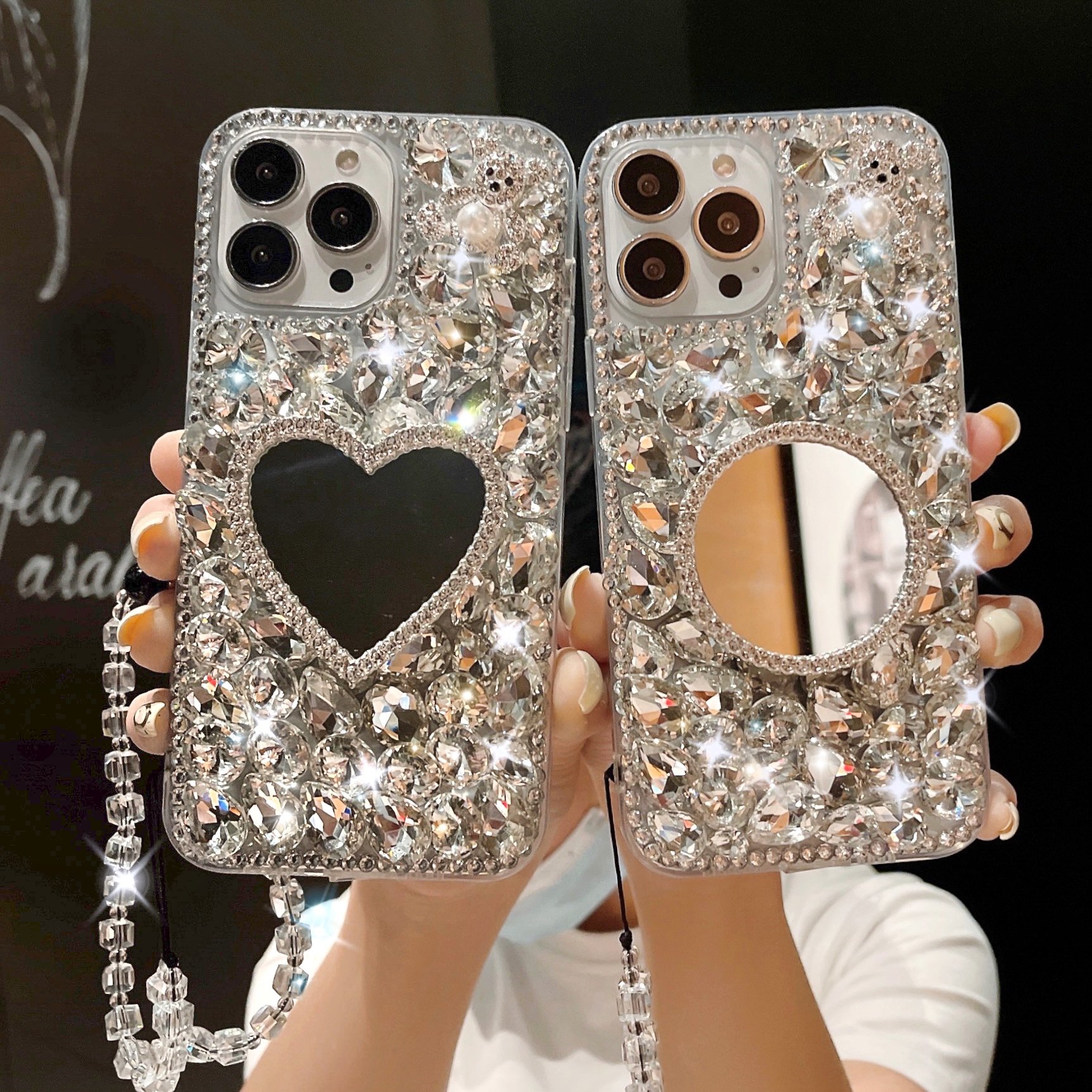 glitter bling shiny mirror fashion luxury manufacture kickstand diamond phone cover case for iphone 16 15 14 13 12 11 xrsmax 678