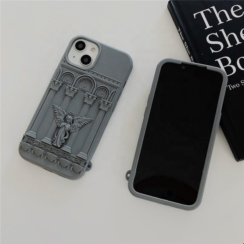 INS Wind Solid Color Prayer Angel Creative Drop Proof Phone Cases For iPhone 11 12 13 14 Pro Max Mobile Back Cover