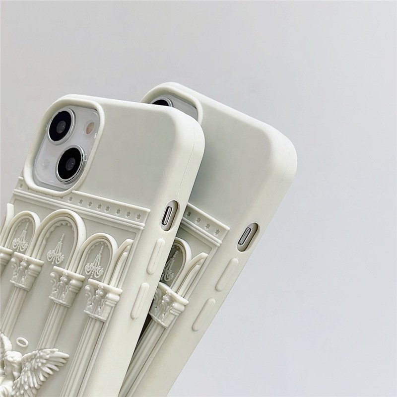 INS Wind Solid Color Prayer Angel Creative Drop Proof Phone Cases For iPhone 11 12 13 14 Pro Max Mobile Back Cover