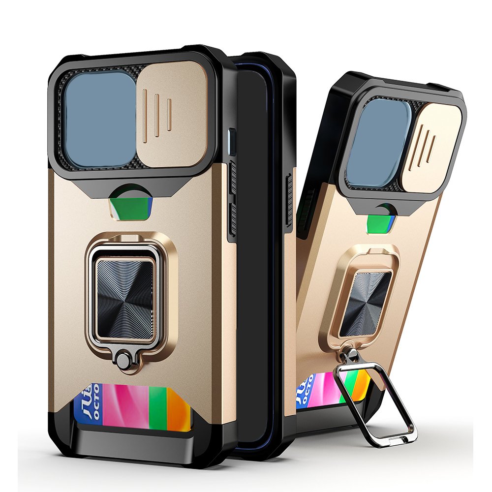 GSCASE Heavy duty 360 Rotating Stand Phone Case with lens push window For iPhone 16 15 Pro Max For Samsung S25 S24 Ultra A16