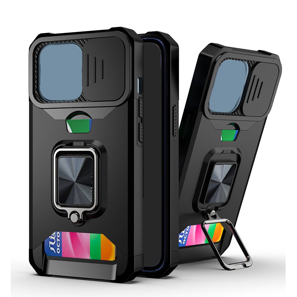 GSCASE Heavy duty 360 Rotating Stand Phone Case with lens push window For iPhone 16 15 Pro Max For Samsung S25 S24 Ultra A16