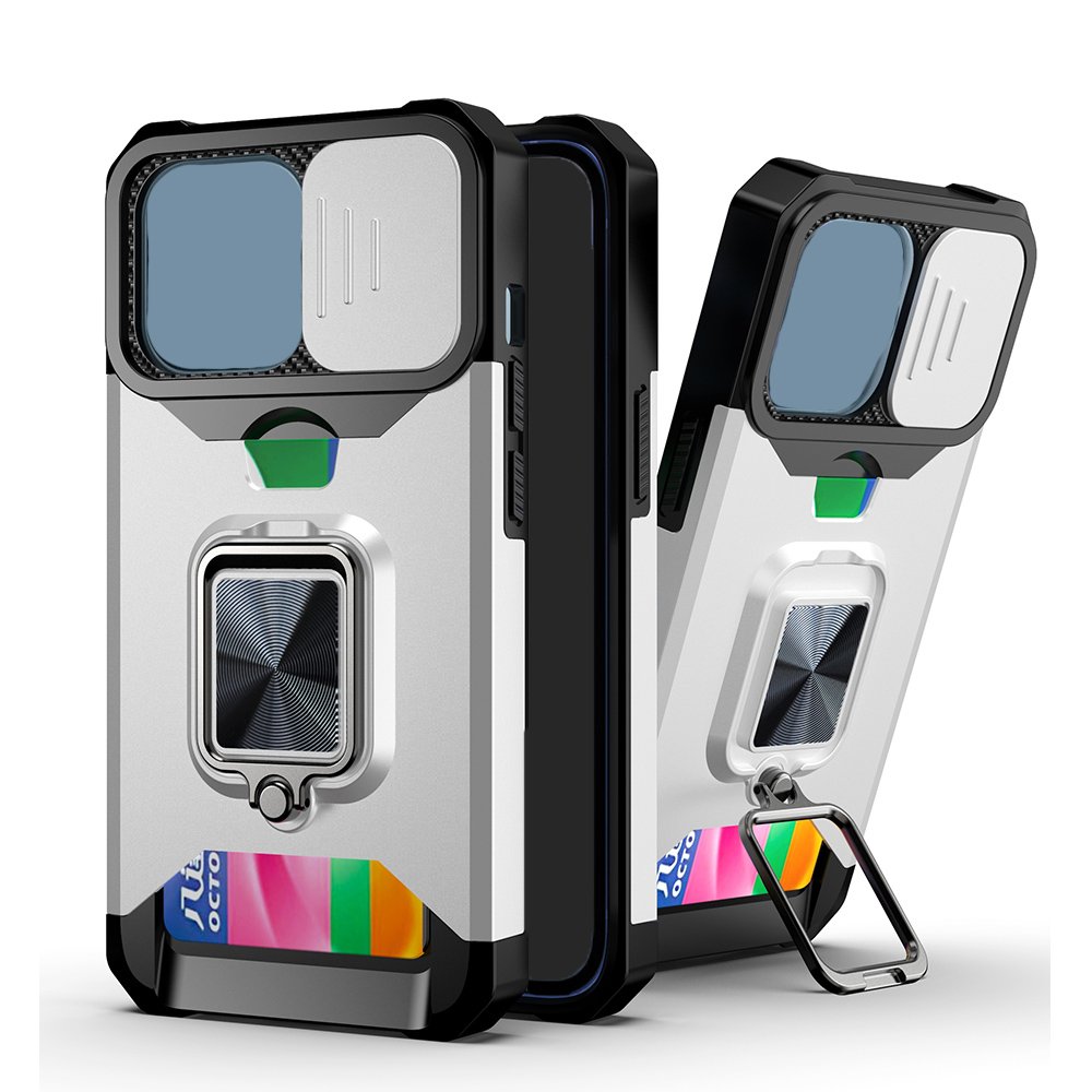 GSCASE Heavy duty 360 Rotating Stand Phone Case with lens push window For iPhone 16 15 Pro Max For Samsung S25 S24 Ultra A16