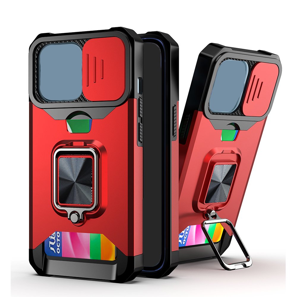 GSCASE Heavy duty 360 Rotating Stand Phone Case with lens push window For iPhone 16 15 Pro Max For Samsung S25 S24 Ultra A16