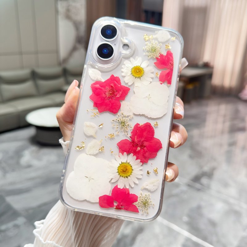 New Arrival Lovely Real Pressed Dry Flower Mobile Phone Case for iPhone 16