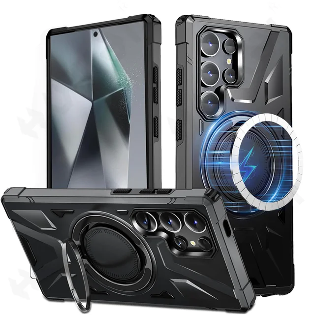 Built in Kickstand Full Coverage Protective Phone Case For Samsung Galaxy S24 S23 S22 Ultra Plus