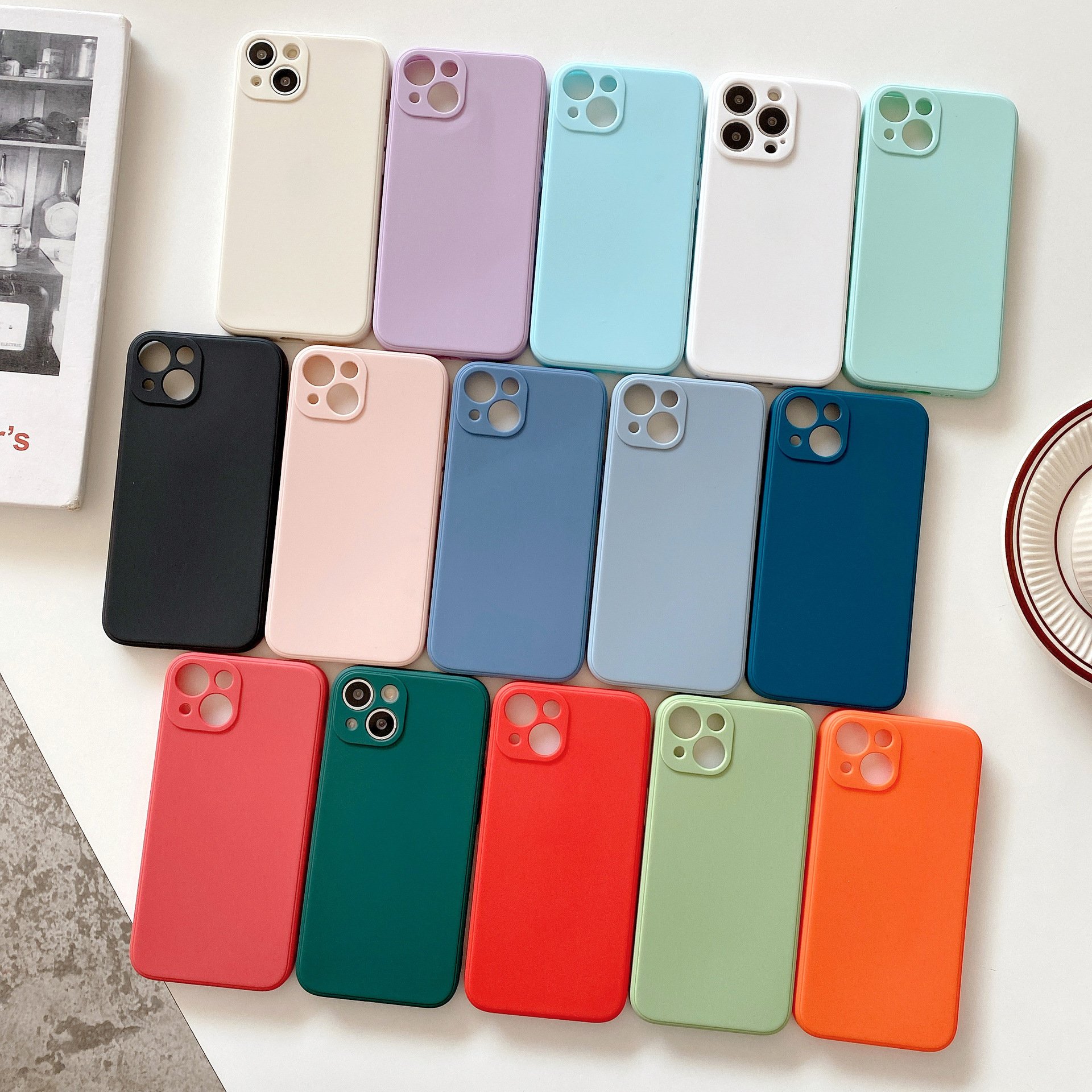 Color Matte Silicone Phone Case For Samsung Galaxy S24 Ultra S23 S22 S21 S20 S24 FE Protective Soft TPU Back Cover