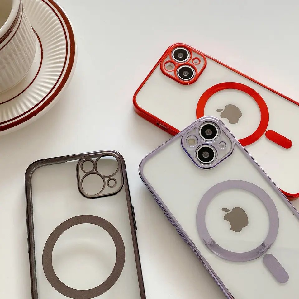 6 2023 For iPhone14 magnet clear Cell Phone Case Magnetic color Phone Cases cover For iPhone 12 13 14 Pro Max plus