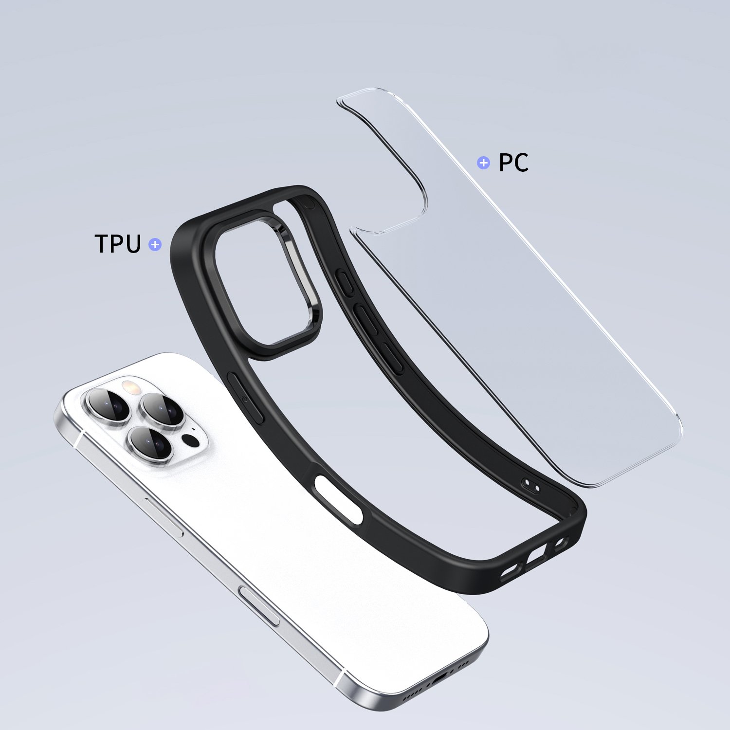 New Case For iPhone 16 Anti-Scratch Hard PC Back Cover Hybrid Soft TPU Bumper Clear Mobile Phone Case For iPhone 16 Pro Max Plus