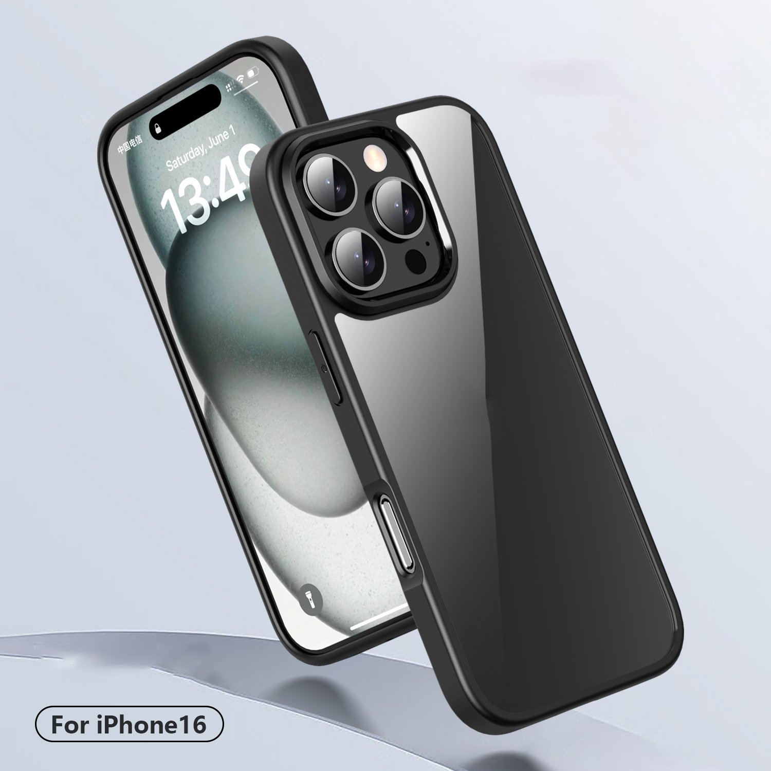 New Case For iPhone 16 Anti-Scratch Hard PC Back Cover Hybrid Soft TPU Bumper Clear Mobile Phone Case For iPhone 16 Pro Max Plus