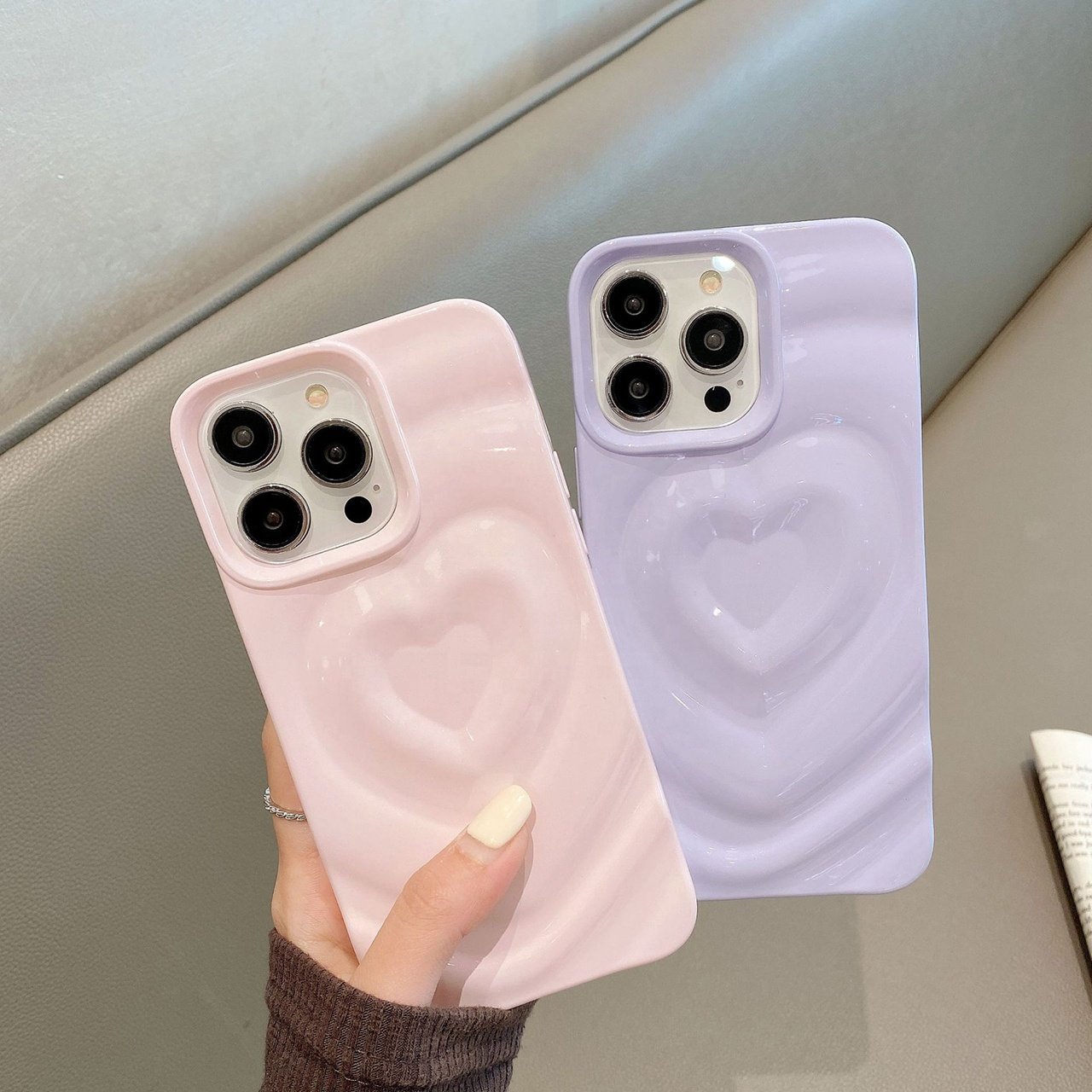 Ins Hot Heart Design Soft TPU Flexible Mobile Phone Case for iPhone 15 14 13 pro max Girly Starry Shiny Woman Smart Phone Cover