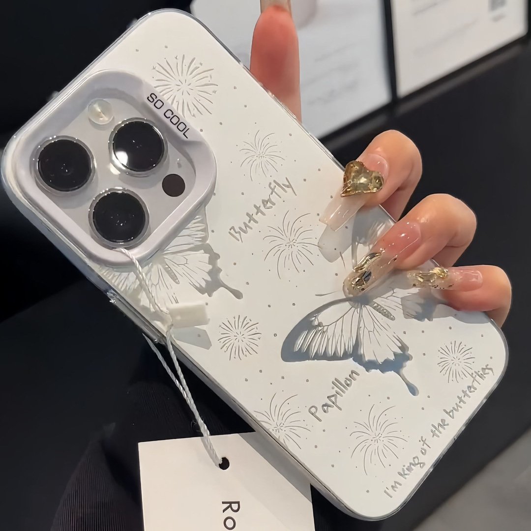 Factory Wholesale IMD Butterfly Shockproof Mobile Phone Case for iPhone 13 14 15 Plus 16 Pro Max 16 Plus fundas celulares