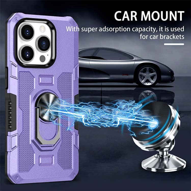 Slim Armor Phone Case for iPhone 16 15 Ring Stand Shockproof Kickstand Camera Protect Mobile Phone Case for iPhone 13 12 Cover