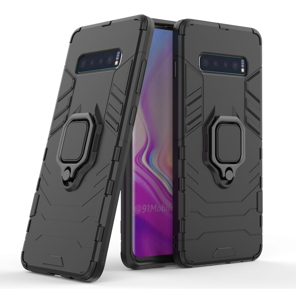 Aromr Cover For Samsung Galaxy S10 5G S10e S10 Lite Cases iron Man with Car Magnetic Ring Holder phone Case
