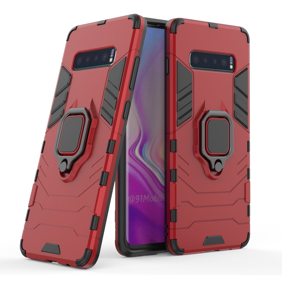 Aromr Cover For Samsung Galaxy S10 5G S10e S10 Lite Cases iron Man with Car Magnetic Ring Holder phone Case