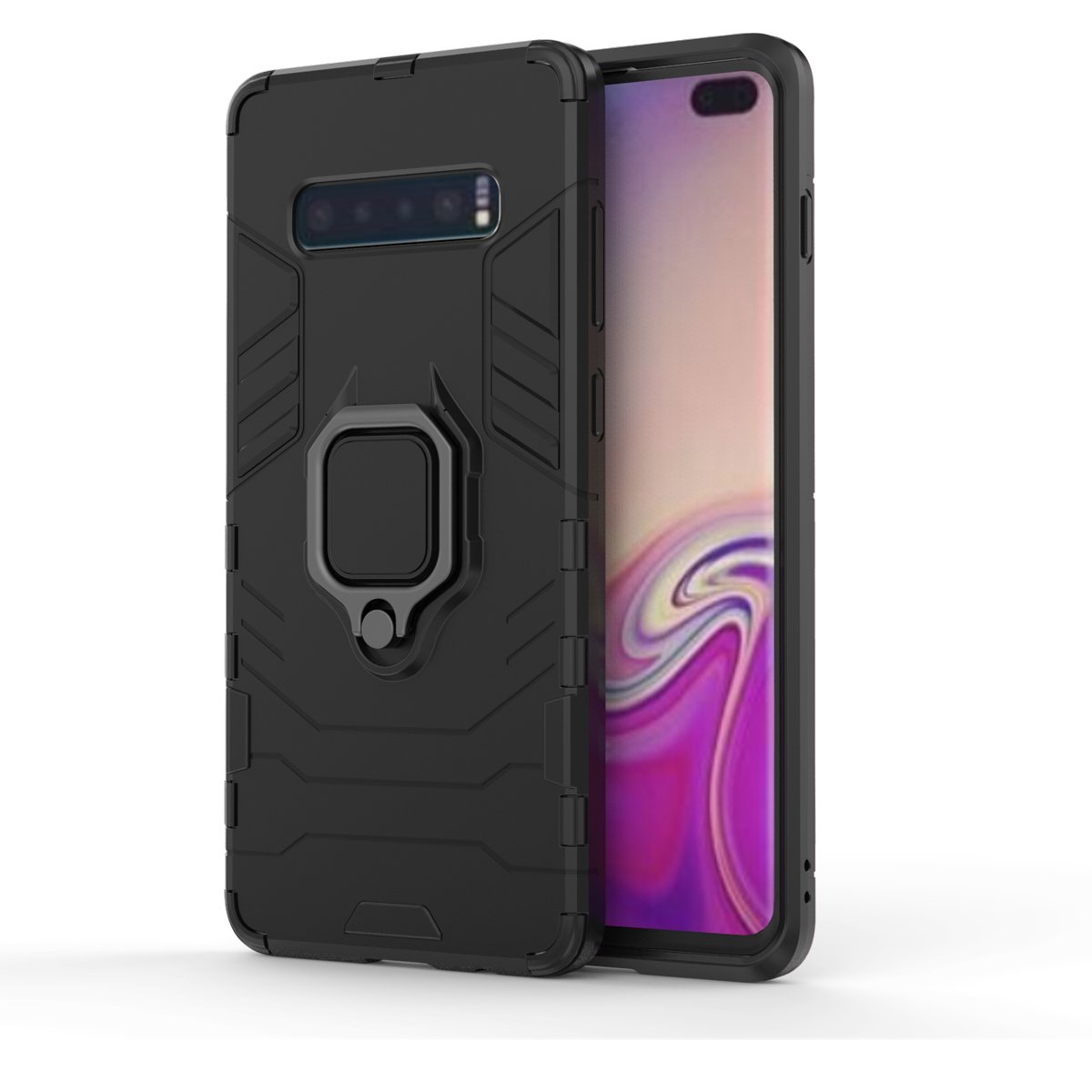 Aromr Cover For Samsung Galaxy S10 5G S10e S10 Lite Cases iron Man with Car Magnetic Ring Holder phone Case