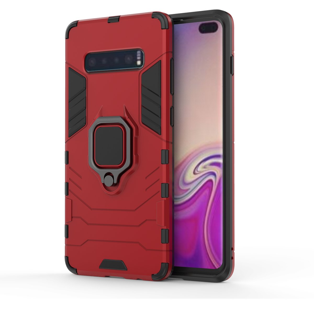 Aromr Cover For Samsung Galaxy S10 5G S10e S10 Lite Cases iron Man with Car Magnetic Ring Holder phone Case