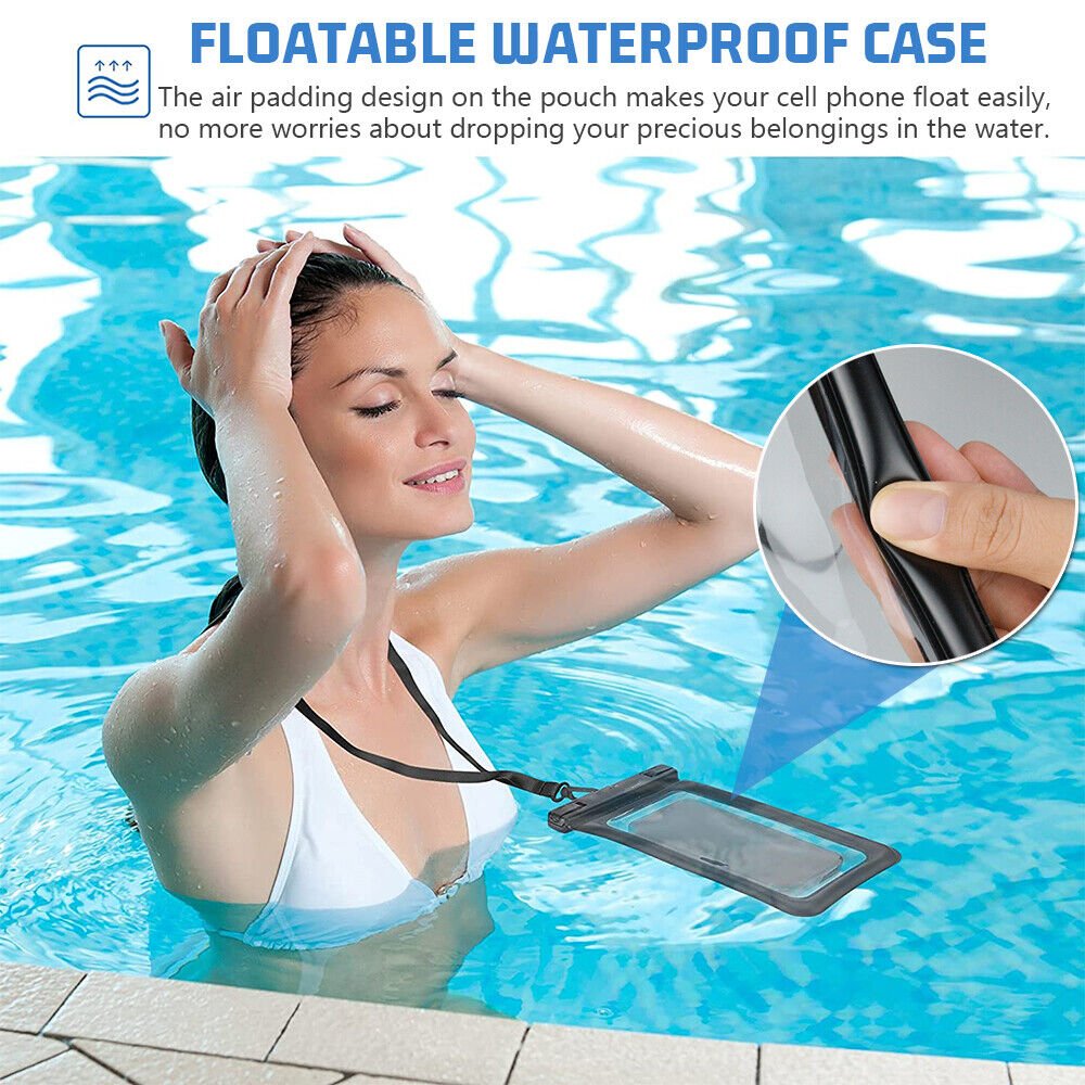 Customized Logo IPX8 Swim PVC Waterproof Cell Mobile Phone Bag Pouch Universal floating diving Waterproof Phone case