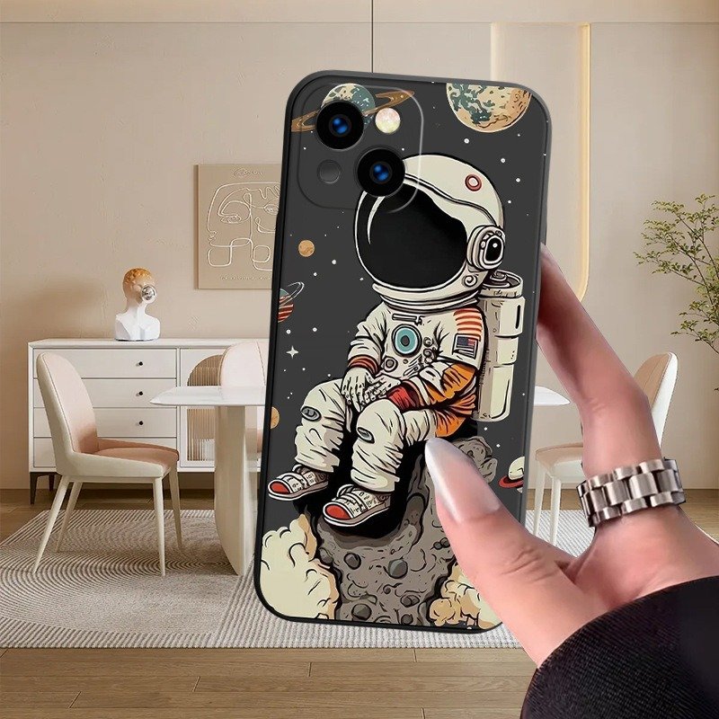 Trendy astronaut cover for iphone14promax case 13 15 mobile phone case soft shell anti-fall X cases niche