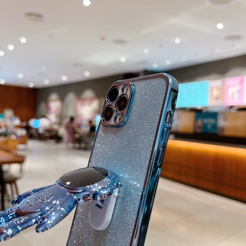 2023 Hot Sell Flash Astronaut Holder Mobile Phone case for iPhone 11 12 13 14 Pro Max XS XR 14 Plus Protective Cover