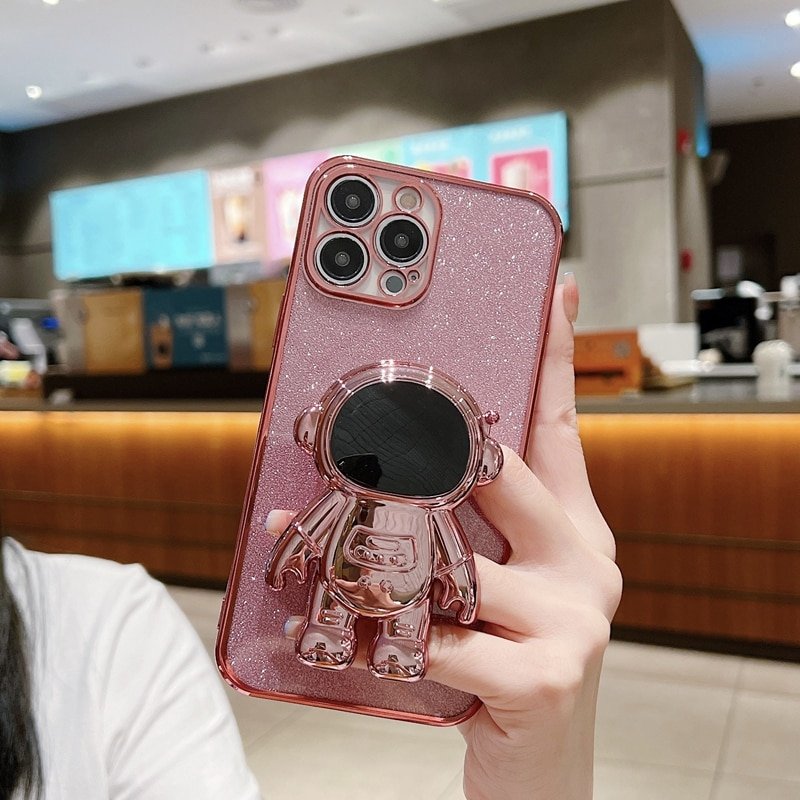 2023 Hot Sell Flash Astronaut Holder Mobile Phone case for iPhone 11 12 13 14 Pro Max XS XR 14 Plus Protective Cover