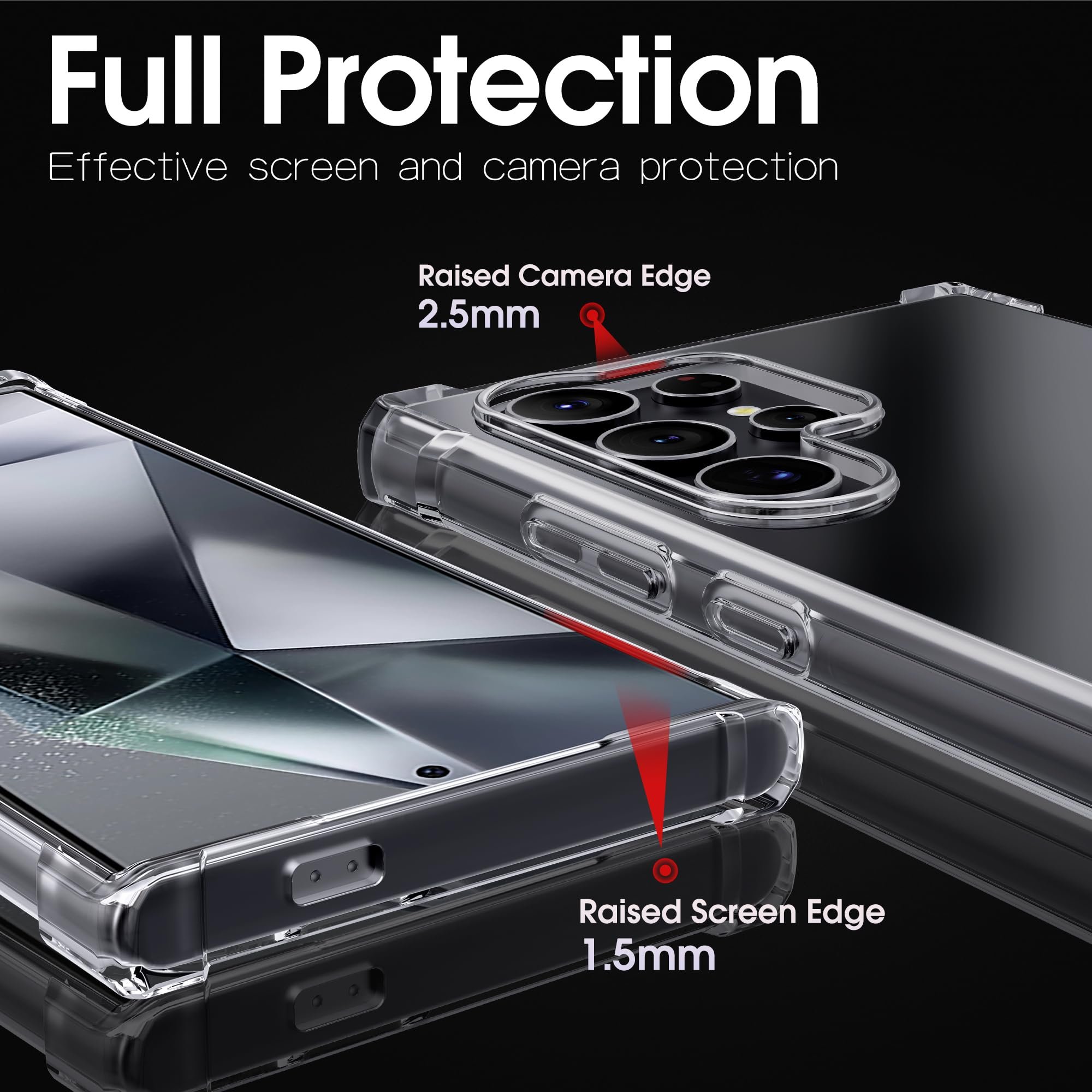 1.5mm Shockproof Clear TPU Mobile Phone Case for Samsung S24 Ultra