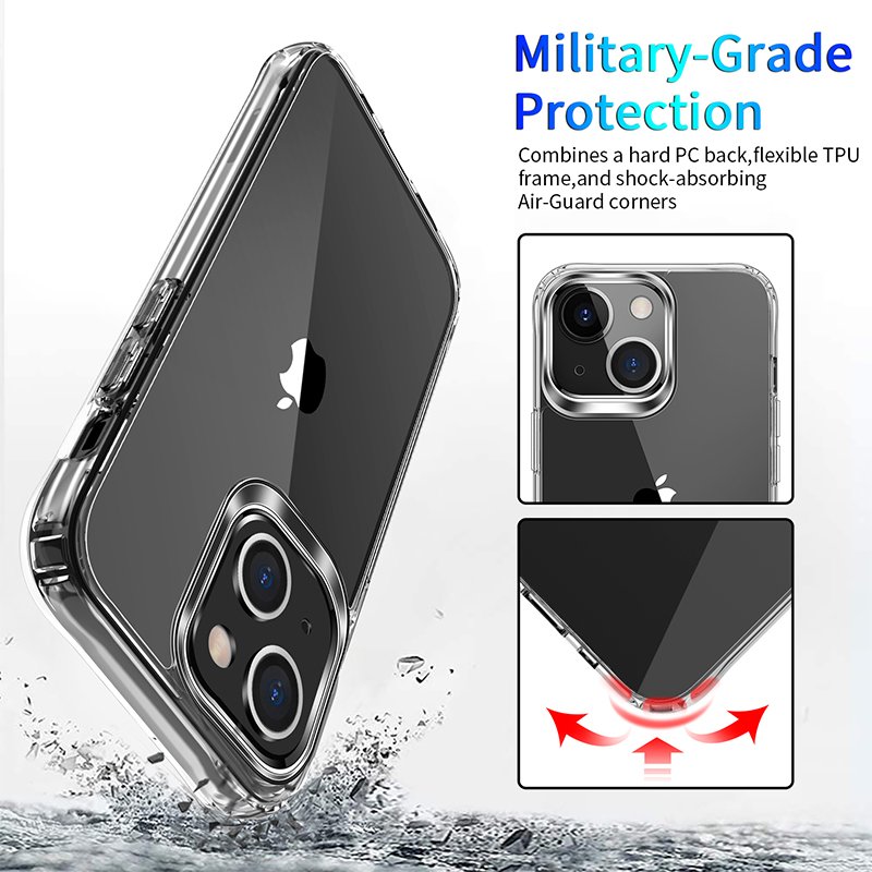 Anti-knock Support Wireless Charging Crystal Clear Shockproof Waterproof Mobile Phone Cases Cover For iPhone 12 13 mini Pro Max
