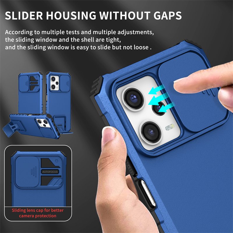 For Poco X5 Pro 5G Case Kickstand Slide Lens Armor Shockproof Phone Case For Pocox5pro Poko Little X5pro X 5 Pro 5X Back Cover