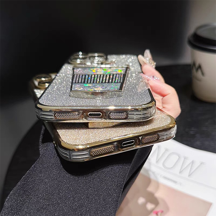 2024 Luxury Design Lens Quicksand Glitter Sand Cell Smart Mobile Phone Case For iphone 15 14 13 12 11 Pro Max