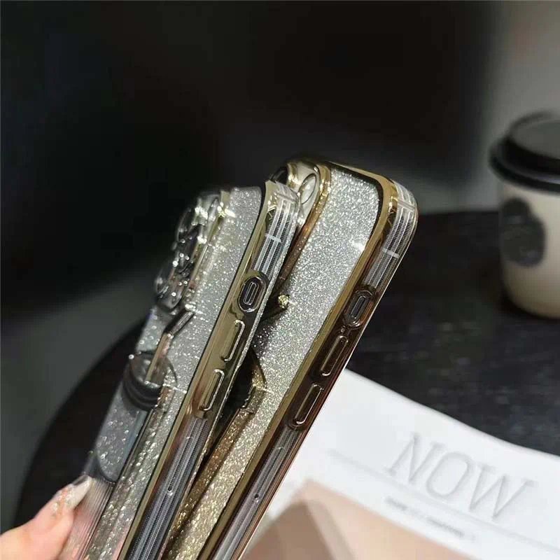 2024 Luxury Design Lens Quicksand Glitter Sand Cell Smart Mobile Phone Case For iphone 15 14 13 12 11 Pro Max