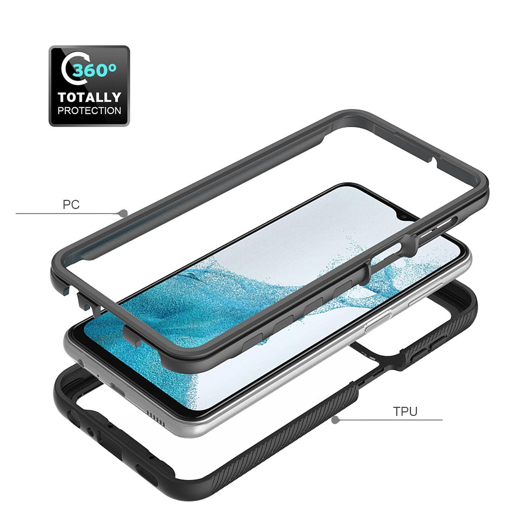 TPU Clear Acrylic Cover Cover PC Wholesale 3 in 1 for Samsung A04 A23 4G A13 A53 A73 5G A03S A03core 360 Full Cover Phone Case
