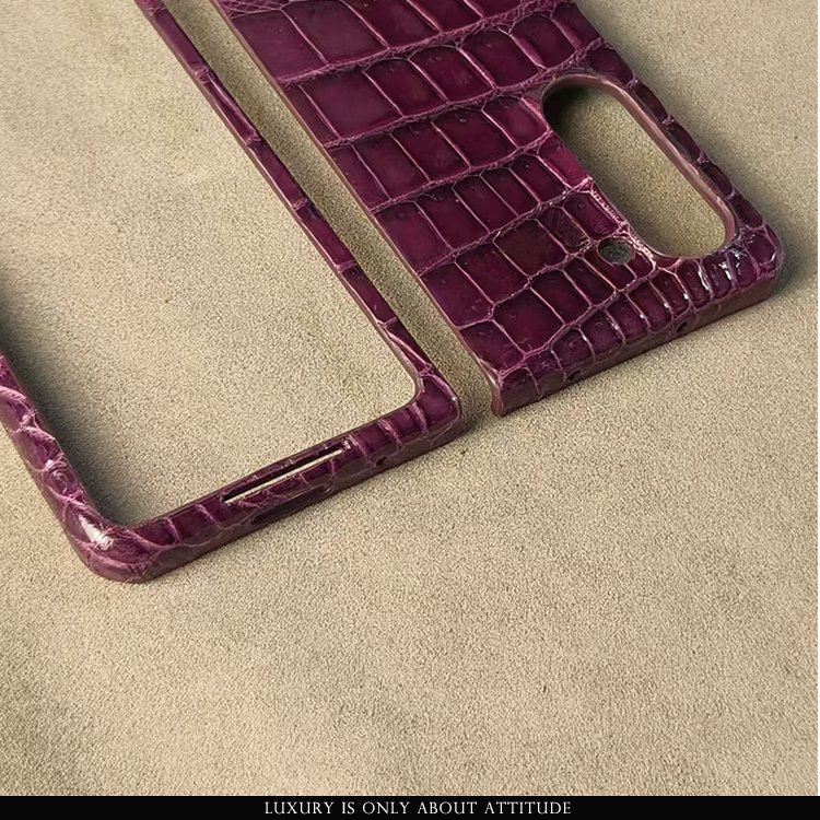 New style high quality genuine glossy crocodile leather mobile phone case for Samsung Galaxy Z fold 5