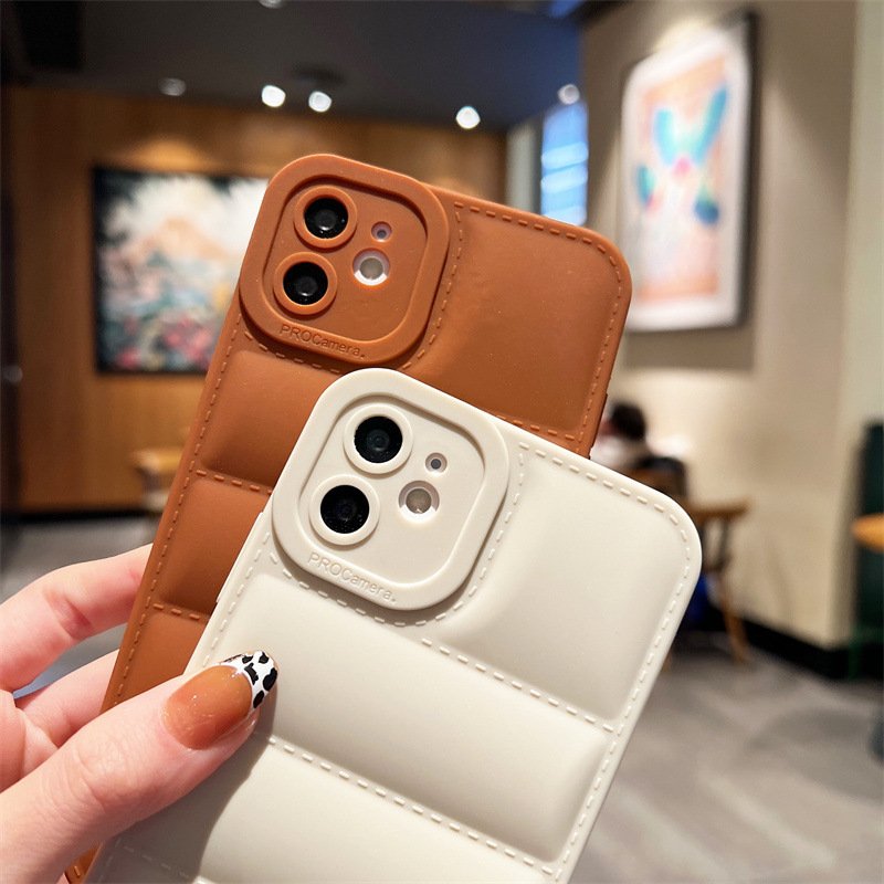 New Design Down Jacket Style Shockproof Full Cover Mobile Phone Case Bag Phone Cover For Iphone 11 12 13 14 15 Pro Max