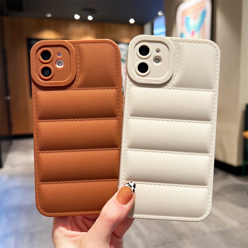 New Design Down Jacket Style Shockproof Full Cover Mobile Phone Case Bag Phone Cover For Iphone 11 12 13 14 15 Pro Max