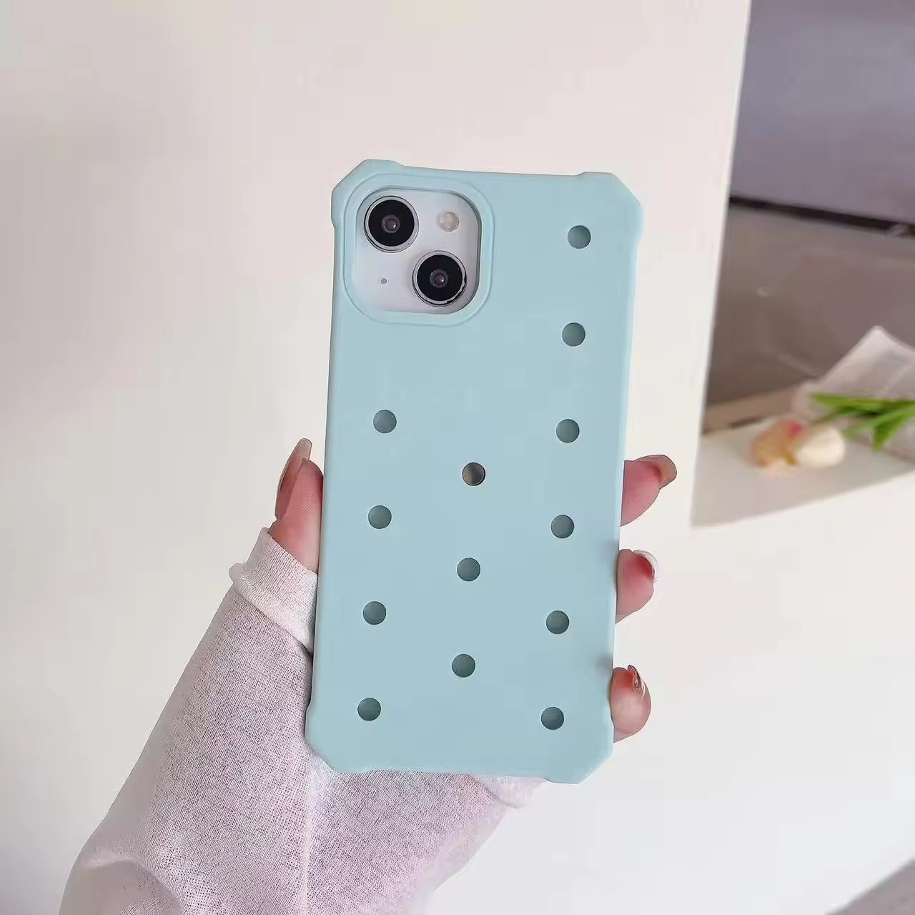 New Design Phone Case With Croc Charm Phone Case Croc Charms Holder Phone Case For 14 Pro Max