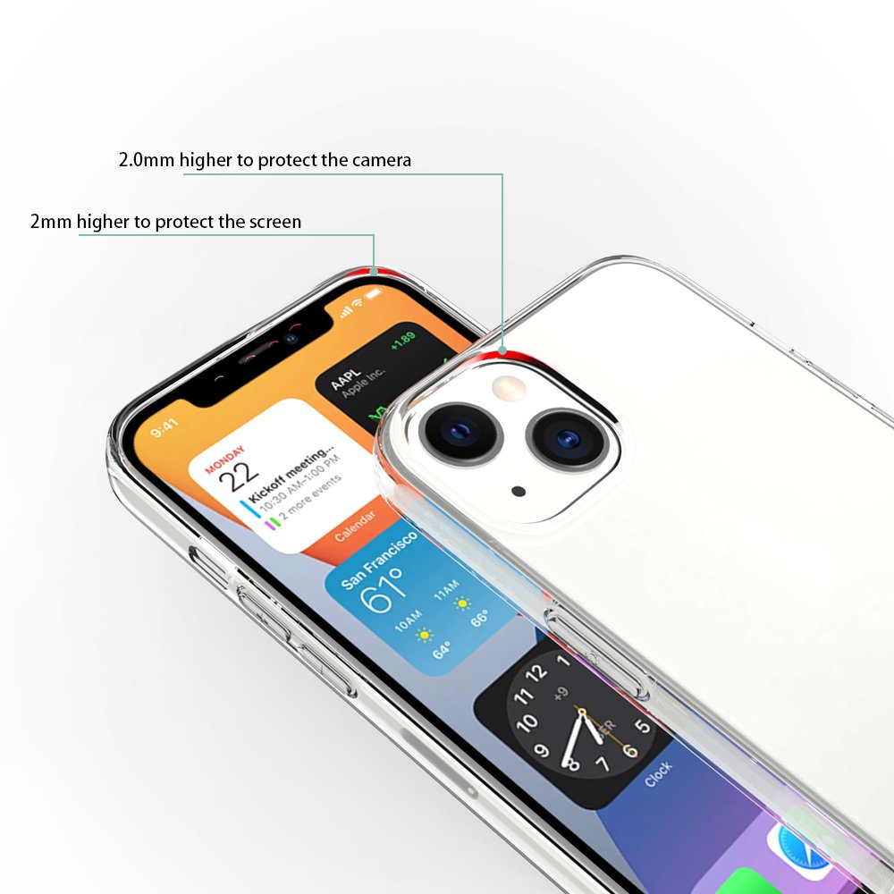 New arrival 2mm transparent clear TPU mobile phone case for iPhone 13 Pro