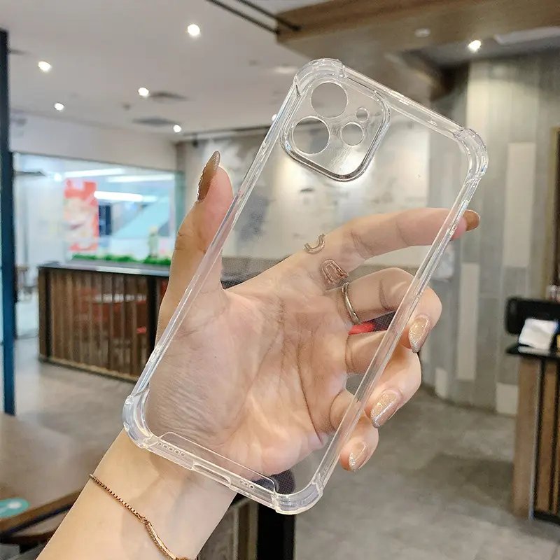 Transparent Shockproof TPU Back Cover For iPhone 15 Pro Clear Mobile Phone Case For iPhone 14 Pro Max 13 12 Pro Soft Phone Case