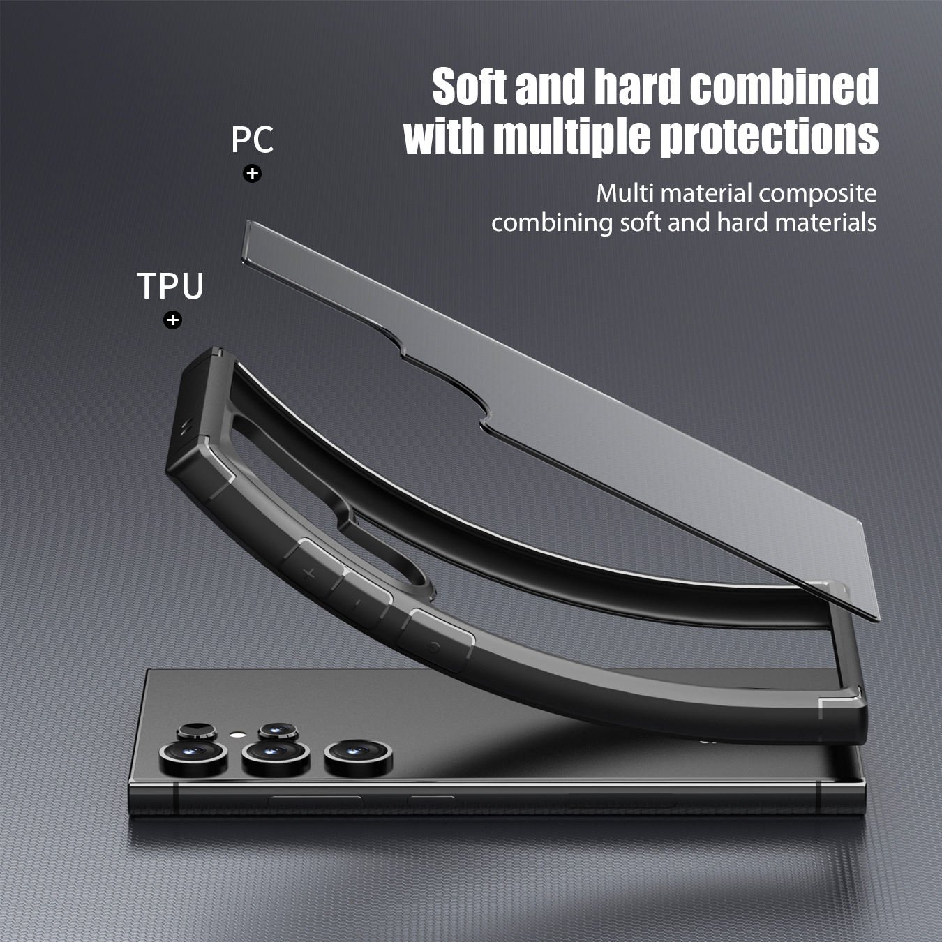 New mobile protective case TPU+PC blank edging back cover phone shockproof phone case for Samsung S23 S24 Plus