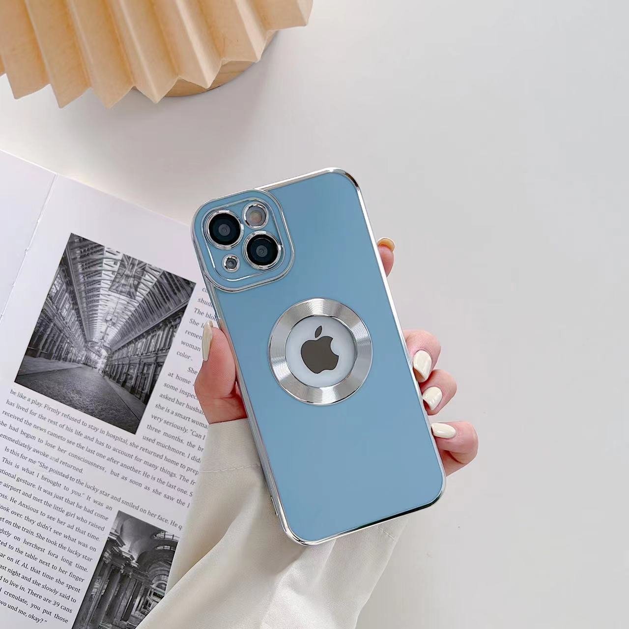 New phone Case Fine Hole Luxury 6D gold-plated soft TPU phone case with camera protection for iPhone 11 12 13 Pro Max