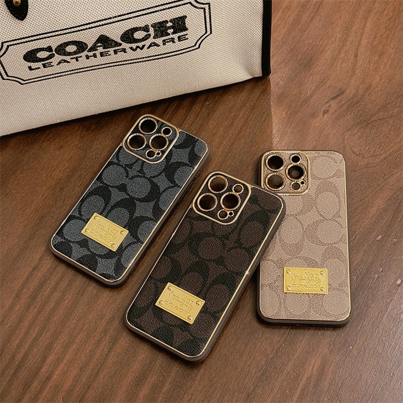 Popular fashion brand electroplated Leather Phone case for iphone 15 14 13 12 11 plus/pro/pro max Luxury phone case