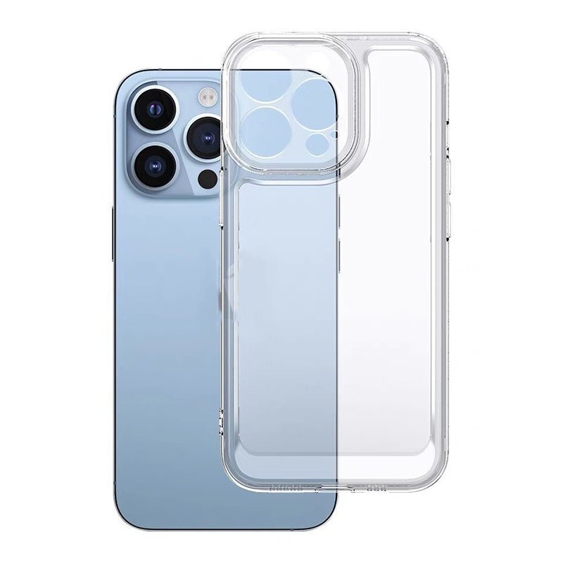 TPU Airbag Shockproof Mobile Phone Case Camera Protector Transparent Pure Color for phone 6 to 15 Sublimation Blank Minimalism