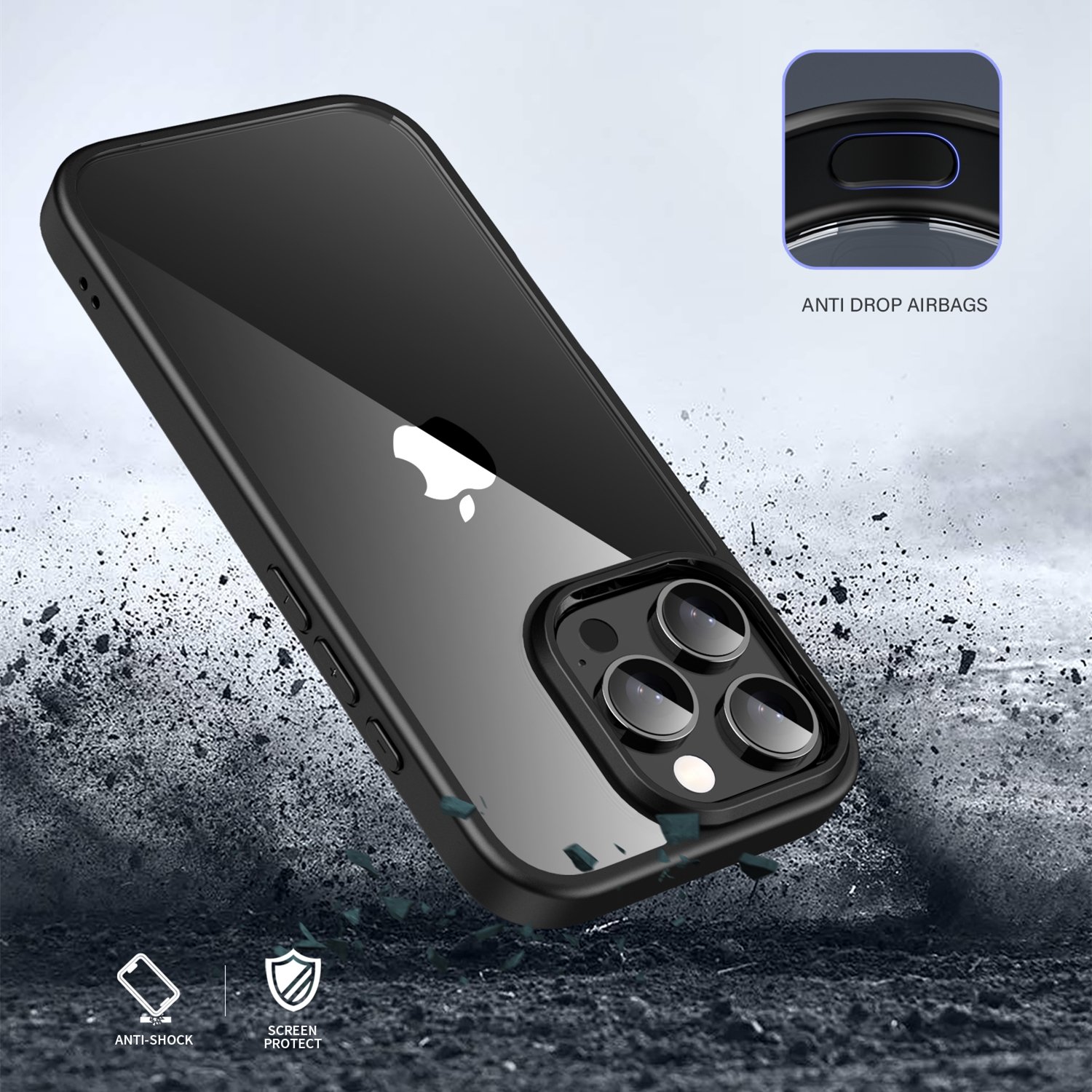 For iPhone 16 Case, Trends Clear Anti-Scratch Hard PC Back Cover Hybrid Soft TPU Bumper Mobile Phone Case For iPhone 16 Pro Max