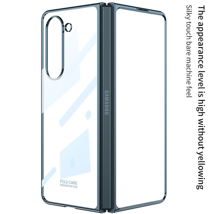 For Samsung Z fold 5 transparent phone case folding flip cover pc hard case solid color creative fold 5 protective case
