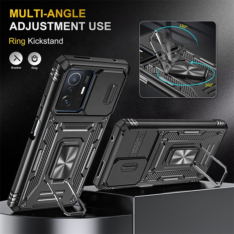 Magnetic Ring Kickstand for xiaomi 11t TPU PC Slide Camera Cover Coque Holder para Cell Mobile Phone case for xiaomi 11t pro