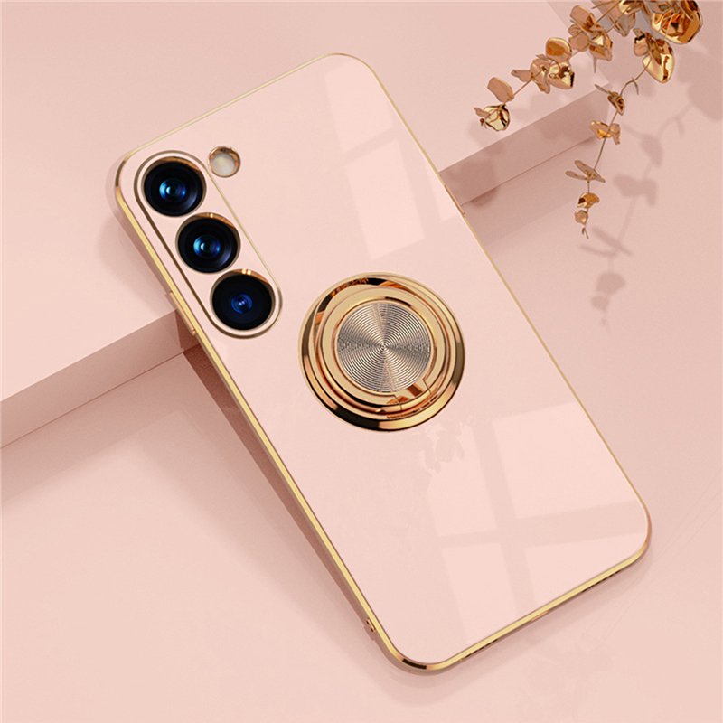 gold plating soft magnetic metal ring bracket phone case for samsung S24 S23 S22 S21 A53 A12 A42 A13 A23