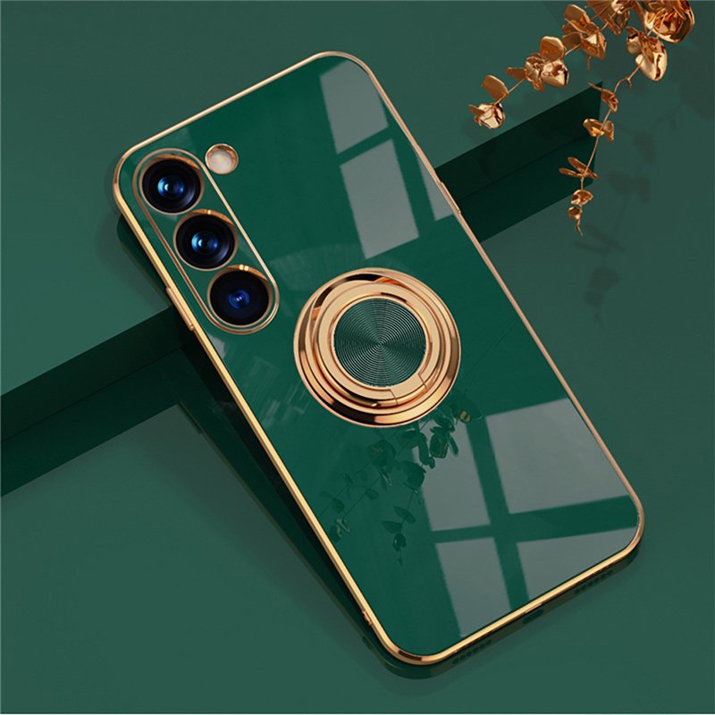 gold plating soft magnetic metal ring bracket phone case for samsung S24 S23 S22 S21 A53 A12 A42 A13 A23