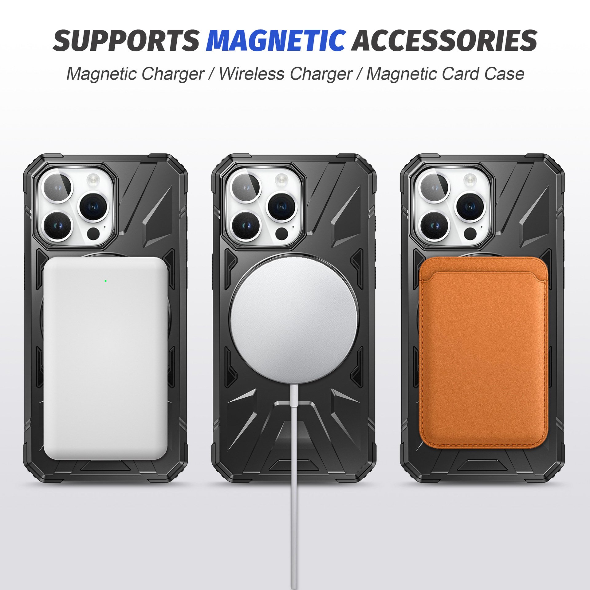 Armor Phone Cover for IPhone 16 Pro Max Magnetic Ring Holder Shockproof 14 Plus Mobile Phone Case.